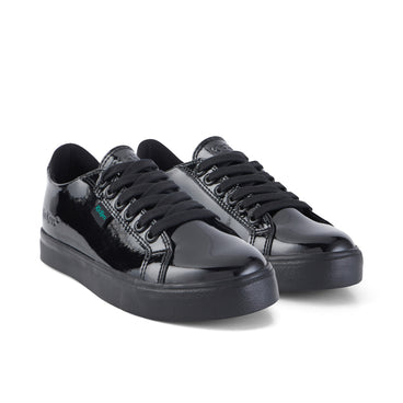 Front ¾ right of Junior Girls Tovni Lacer Patent Leather Black