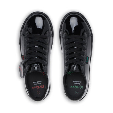 Detail view (Top view mapped) of Junior Girls Tovni Lacer Patent Leather Black
