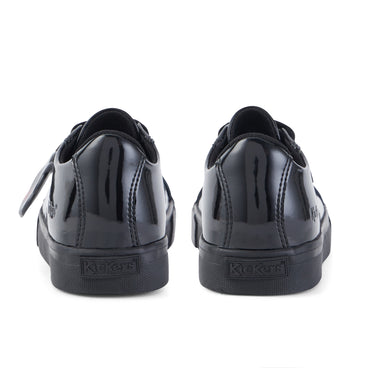Back view of Junior Girls Tovni Lacer Patent Leather Black