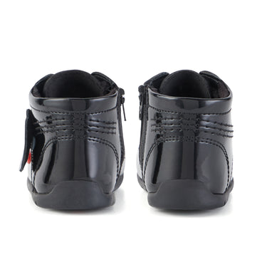 Back view of Baby Kick Hi B Zip Patent Leather Black