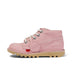 Left side view of Junior Unisex Kick Hi Zip Nubuck Light pink