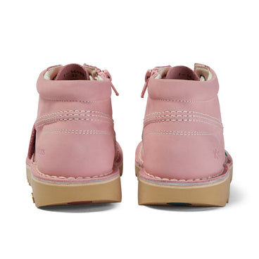 Back view of Junior Unisex Kick Hi Zip Nubuck Light pink