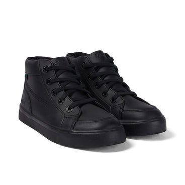Front ¾ right of Junior Unisex Tovni Hi Leather Black