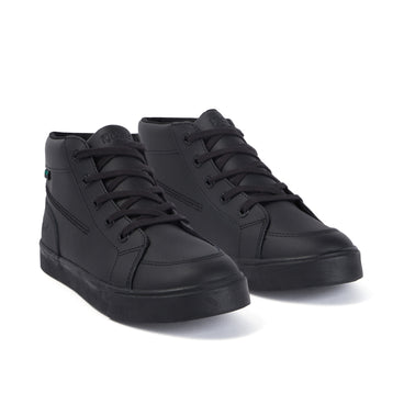 Front ¾ right of Youth Unisex Tovni Hi Leather Black