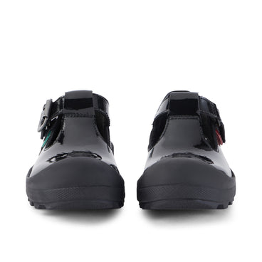 Front view of Infant Girls Plunk Mj Patent Leather Black