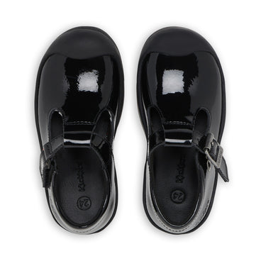 Detail view (Top view mapped) of Infant Girls Plunk Mj Patent Leather Black