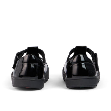 Back view of Junior Girls Plunk MJ Leather Black