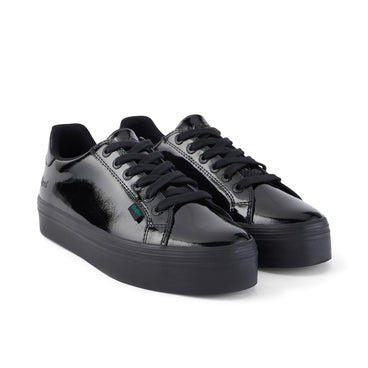 Front ¾ right of Adult Womens Tovni Stack Patent Leather Black
