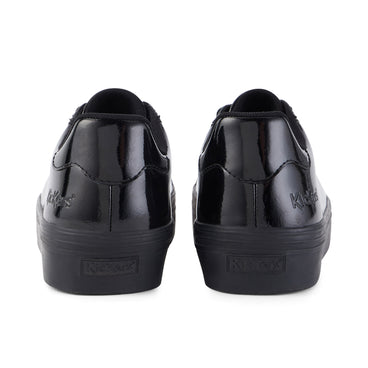 Back view of Adult Womens Tovni Stack Patent Leather Black