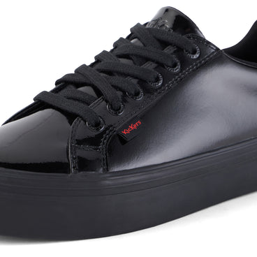 Detail view (close-up) of Adult Womens Tovni Stack Patent Leather Black