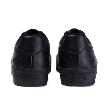 Back view of Adult Womens Tovni Stack Leather Black