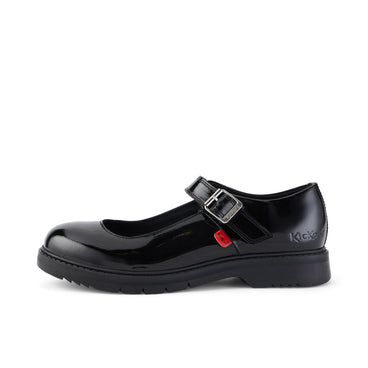 Left side view of Adult Womens Finley MJ Patent Leather Black