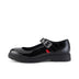 Left side view of Adult Womens Finley MJ Patent Leather Black