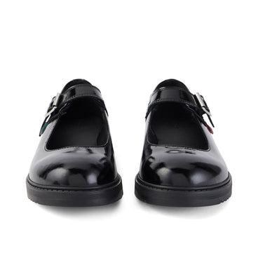 Front view of Adult Womens Finley MJ Patent Leather Black