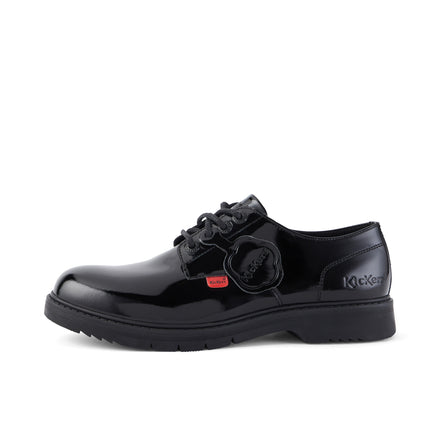 Left side view of Adult Womens Finley Lo Patent Leather Black