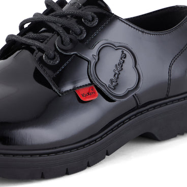 Detail view (close-up) of Adult Womens Finley Lo Patent Leather Black