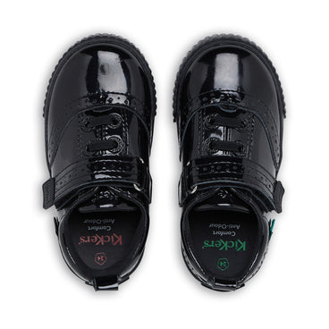 Detail view (Top view mapped) of Infant Girls Tovni Brogue Shoe Patent Leather Black