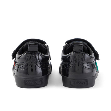 Back view of Infant Girls Tovni Brogue Shoe Patent Leather Black