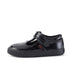 Left side view of Infant Girls Tovni Brogue T-Bar Patent Leather Black