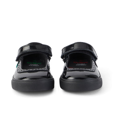 Front view of Infant Girls Tovni Brogue MJ Patent Leather Black