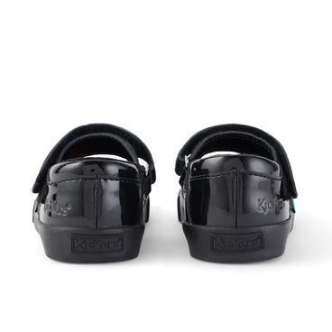 Back view of Infant Girls Tovni Brogue MJ Patent Leather Black