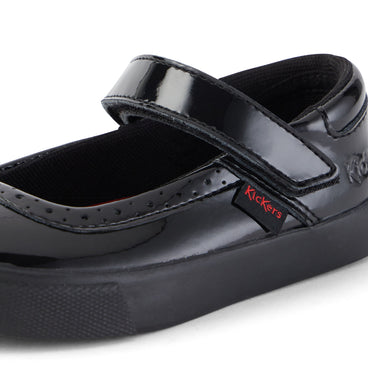 Detail view (close-up) of Infant Girls Tovni Brogue MJ Patent Leather Black