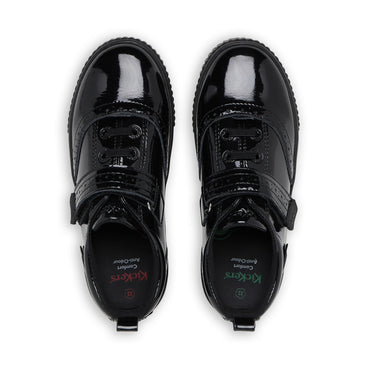 Detail view (Top view mapped) of Junior Girls Tovni Brogue Shoe Patent Leather Black
