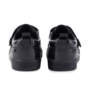 Back view of Junior Girls Tovni Brogue Shoe Patent Leather Black