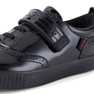 Detail view (close-up) of Junior Girls Tovni Brogue Shoe Patent Leather Black