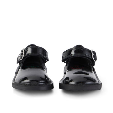 Front view of Infant Girls Adlar Heart Mj Patent Leather Black