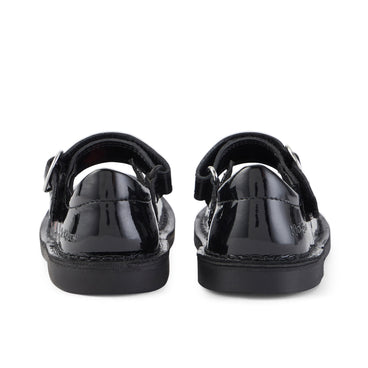 Back view of Infant Girls Adlar Heart Mj Patent Leather Black