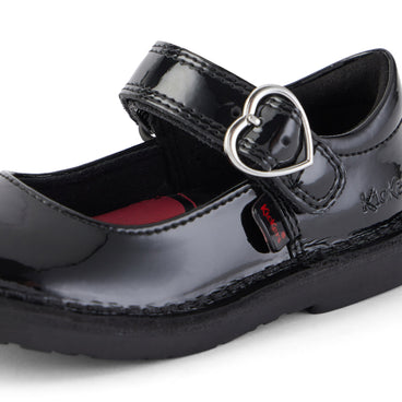Detail view (close-up) of Infant Girls Adlar Heart Mj Patent Leather Black
