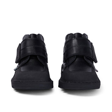 Front view of Infant Boys Kick Mid Scuff Leather Black