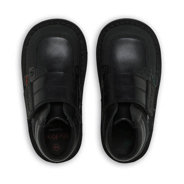 Detail view (Top view mapped) of Infant Boys Kick Mid Scuff Leather Black