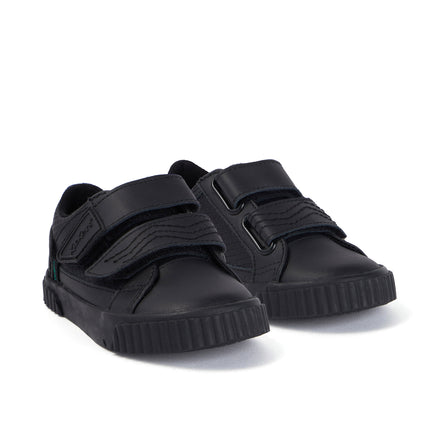 Front ¾ right of Infant Boys Tovni Twin Flex Leather Black