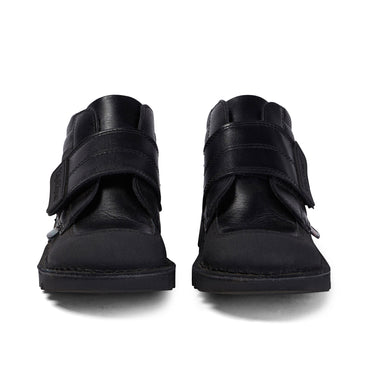 Front view of Junior Boys Kick Mid Scuff Leather Black