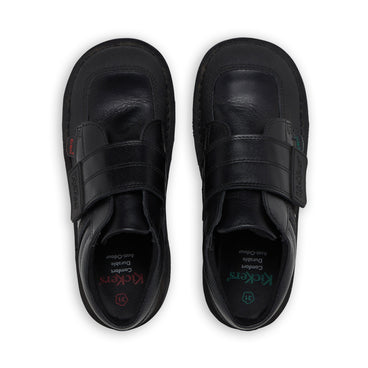 Detail view (Top view mapped) of Junior Boys Kick Mid Scuff Leather Black