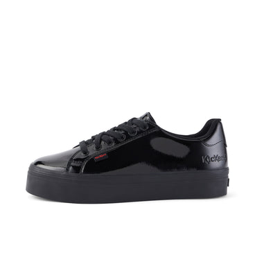 Left side view of Youth Womens Tovni Stack Patent Leather Black