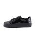 Left side view of Youth Womens Tovni Stack Patent Leather Black