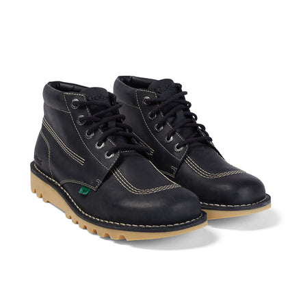 Front ¾ right of Adult Unisex Kick Hi Black/White