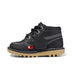 Left side view of Junior Unisex Kick Hi Zip Leather Black/White