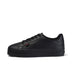 Left side view of Youth Womens Tovni Stack Leather Black