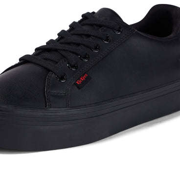 Detail view (close-up) of Youth Womens Tovni Stack Leather Black