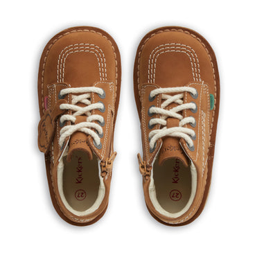Detail view (Top view mapped) of Infant Unisex Kick Hi Zip Nubuck Tan