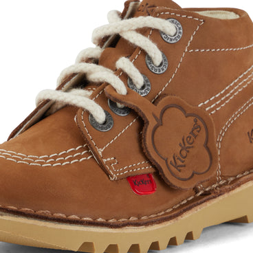 Detail view (close-up) of Infant Unisex Kick Hi Zip Nubuck Tan