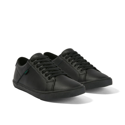 Front ¾ right of Youth Unisex Kody Lo Leather Black