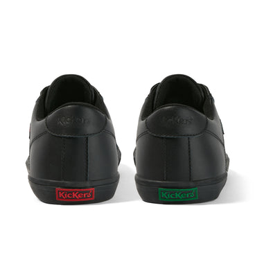 Back view of Youth Unisex Kody Lo Leather Black