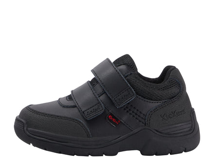 Left side view of Infant Boys Stomper Mid Leather Black