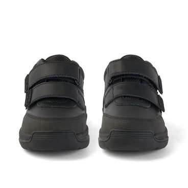 Front view of Infant Boys Stomper Mid Leather Black