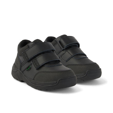 Front ¾ right of Infant Boys Stomper Mid Leather Black